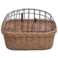 Acheter vidaXL Panier avant de vélo avec couvercle 50x45x35 cm Saule naturel