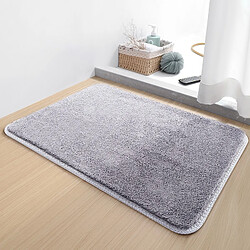 LUUCOZK Tapis de bain antidérapants absorbants à séchage rapide, tapis de décoration de salle de bain-gris-80 x 120 cm 