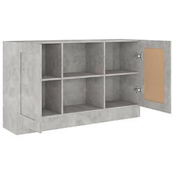 Maison Chic Buffet,Meuble de Rangement,commode pour salon,Cuisine Gris béton 120x30,5x70 cm Aggloméré -MN88850 pas cher