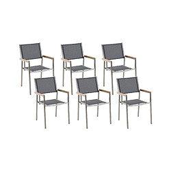 Beliani Lot de 6 chaises Acier inox Gris GROSSETO