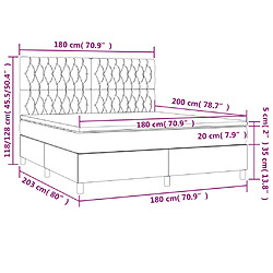 Acheter vidaXL Sommier à lattes de lit matelas et LED Gris clair 180x200 cm