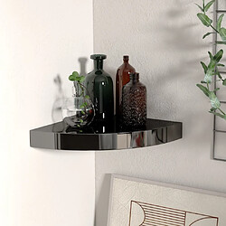 vidaXL 323889 Floating Corner Shelf High Gloss Black 25x25x3,8 cm MDF 