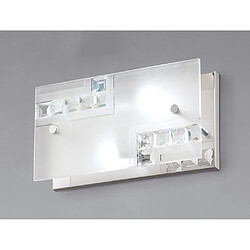 Luminaire Center Applique murale Starlet avec interrupteur 2 Ampoules chrome poli/verre/cristal