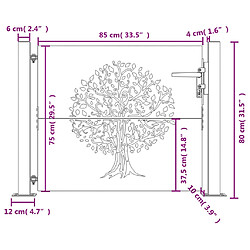 vidaXL Portail de jardin 105x80 cm acier corten conception de l'arbre pas cher