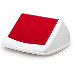 DURABLE Couvercle DURABIN FLIP LID SQUARE 40, blanc/rouge ()