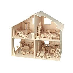 Pebaro Maquette bois - maison de poupées avec accessoires 