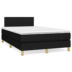 vidaXL Sommier à lattes de lit avec matelas Noir 120x200 cm Tissu