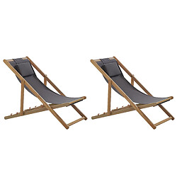 Beliani Chaise longue Bois Bois clair AVELLINO 