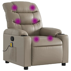 Maison Chic Fauteuil Relax pour salon, Fauteuil de massage inclinable Cappuccino Similicuir -GKD62999