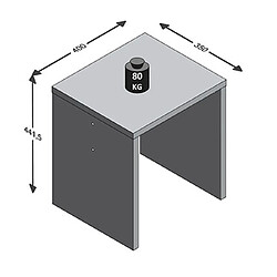 Avis Mes Tabouret 40x35x44,cm blanc