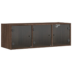 vidaXL Armoire murale avec portes en verre chêne marron 102x37x35 cm