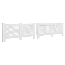 vidaXL Cache-radiateurs 2 pcs Blanc 172x19x81,5 cm MDF