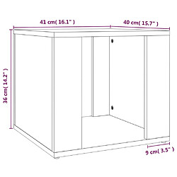 vidaXL Table de chevet Gris béton 41x40x36 cm Bois d'ingénierie pas cher