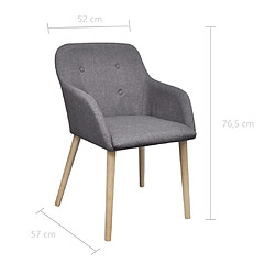 vidaXL Chaises à manger lot de 6 gris clair tissu et chêne massif pas cher