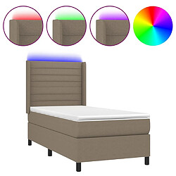 Sommier à lattes,Cadre à lattes de lit pour Adulte matelas et LED Taupe 100x200 cm Tissu -MN16284