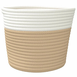 Acheter vidaXL Paniers de rangement 2 pcs beige et blanc Ø24x18 cm coton