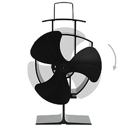 Avis vidaXL Ventilateur de poêle alimenté par chaleur 3 pales Noir