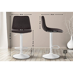 Non Lot de 2 tabourets de bar Divo tissu blanc