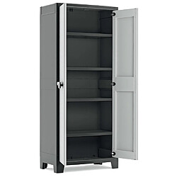 Keter Armoire de rangement avec étagères Titan Noir et gris 182 cm