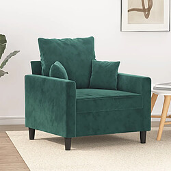 vidaXL Fauteuil Vert foncé 60 cm Velours 