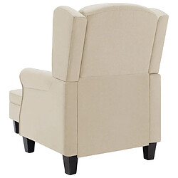 Maison Chic Fauteuil et repose-pieds,Fauteuil luxe pour relax Crème Tissu -MN49798 pas cher