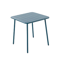 Concept Usine Ensemble table + chaise en acier 4 places bleu BERGAME