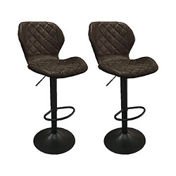 Mes Lot de 2 chaises de bar vintage 48x52x90 cm marron foncé 