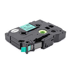 vhbw Ruban à écrire Cassette 9mm noir sur vert fléxible pour imprimante Brother P-Touch 9800PCN, Cube, Cube plus, D200, D200BW, D200BWVP