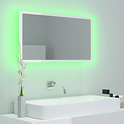 Avis vidaXL Miroir à LED de bain Blanc brillant 80x8,5x37 cm Acrylique