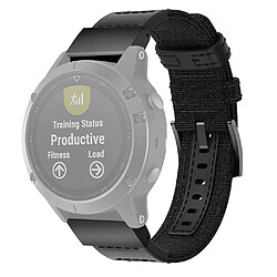 Wewoo Bracelet pour montre connectée en cuir et Garmin Fenix5 Plustaille du 150 + 110 mm noir 