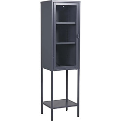 Venture Home Armoire vitrée avec étagère en acier Misha gris. Armoire vitrée avec étagère en acier Misha gris