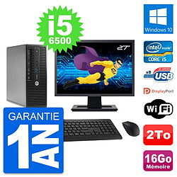 PC HP 400 G3 SFF Ecran 27" Intel i5-6500 RAM 16Go Disque 2To Windows 10 Wifi · Occasion 