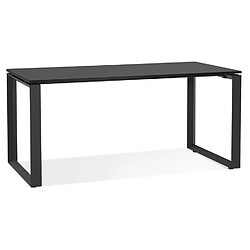 Alterego Bureau droit design 'BAKUS' en bois et métal noir - 160x80 cm