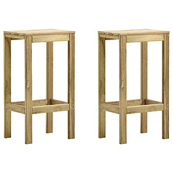 vidaXL Tabourets de bar de jardin lot de 2 Bois de pin imprégné