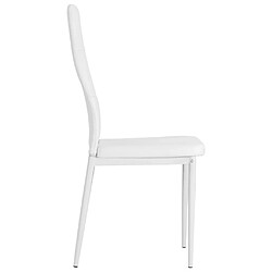 Acheter Maison Chic Lot de 4 Chaises à manger,Chaise pour cuisine blanc similicuir -MN49371