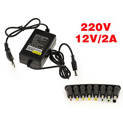 Kalea-Informatique Alimentation externe AC DC - 220V vers 12V 2A AVEC 8 DIFFERENTS EMBOUTS ADAPTABLES AVEC 8 DIFFERENTS EMBOUTS ADAPTABLES