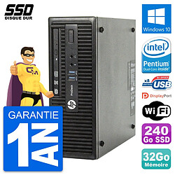 PC HP ProDesk 400 G3 SFF Intel G4400 RAM 32Go SSD 240Go Windows 10 Wifi · Occasion 