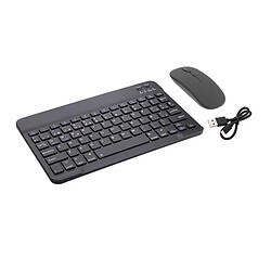 Clavier Bluetooth Rechargeable Portable 78 Touches Espagnol Pour Ordinateur De Bureau Noir Clavier sans fil Souris Combo Ordinateur de bureau