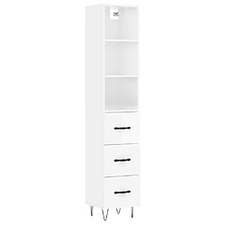 vidaXL Buffet haut Blanc brillant 34,5x34x180 cm Bois d'ingénierie