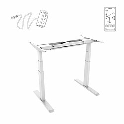 Avis Kimex Bureau motorisé assis-debout 150x75cm Plateau blanc/Pied blanc, Connecté