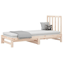 Avis Maison Chic Lit d'appoint 2x(90x190)cm,Lit coulissant Lit de repos Bois de pin massif -GKD41412