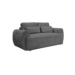 Bestmobilier Mahina - canapé droit 2 places - en tissu bouclette Mahina - canapé droit 2 places - en tissu bouclette - Gris foncé