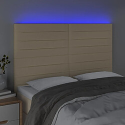 Avis Maison Chic Tête de lit scandinave à LED,meuble de chambre Crème 144x5x118/128 cm Tissu -MN15397