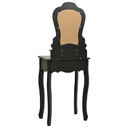 Acheter vidaXL Ensemble de coiffeuse avec tabouret Noir 50x59x136 cm Paulownia