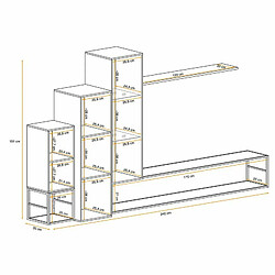 Acheter Paris Prix Ensemble Meuble TV Design Switch VIII 240cm Blanc & Noir