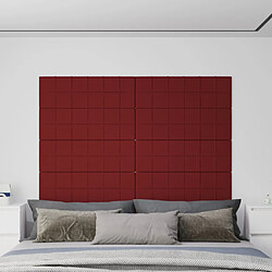 vidaXL Panneaux muraux 12 pcs Rouge bordeaux 90x30 cm Tissu 3,24 m² 