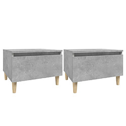 vidaXL Tables d'appoint 2 pcs Gris béton 50x46x35 cm Bois d'ingénierie