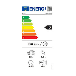 Lave-vaisselle 60cm 13 couverts 42db tout intégrable - smv6edx57e - BOSCH