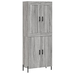 vidaXL Buffet haut Sonoma gris 69,5x34x180 cm Bois d'ingénierie