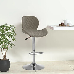 vidaXL Tabouret de bar Gris clair Velours 